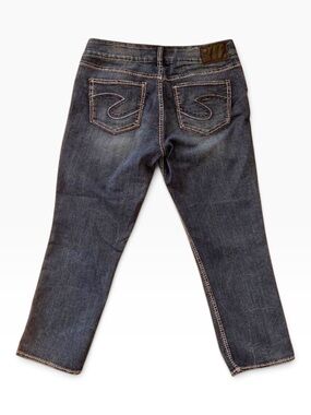 Silver Jeans Co. Womens Suki Capri Mid Rise Straight leg Crop blue Jeans size 29